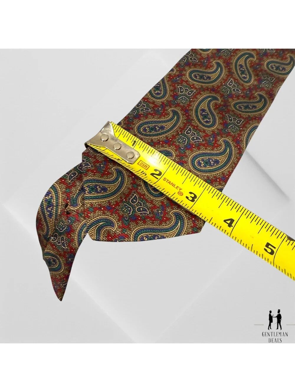 Lanvin Paris Red  Blue Paisley Print Silk Tie 58x3.5 Red Italy Mens Neck tie